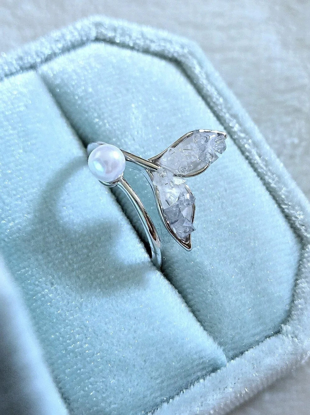 La Meno Fluke (Whale's🐋 Tail) and Freshwater Pearl Bypass Ring💍 - NIB - Picture 16 of 16